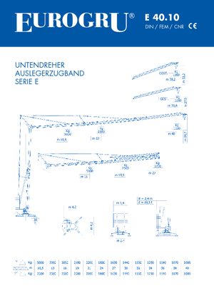 Věžové trolejové jeřáby se spodní otočí Eurogru ® E 40.10