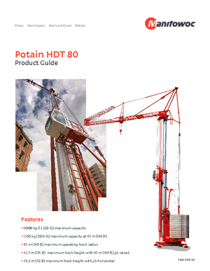Věžové trolejové jeřáby se spodní otočí Potain HDT 80