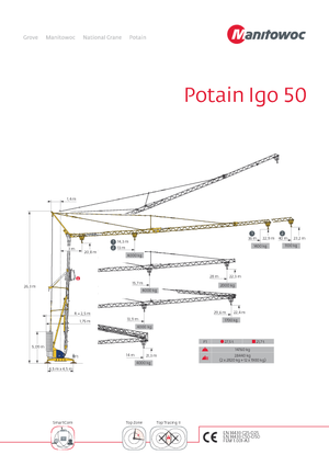 Věžové trolejové jeřáby se spodní otočí Potain IGO 50