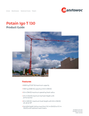 Věžové trolejové jeřáby se spodní otočí Potain IGO T 130