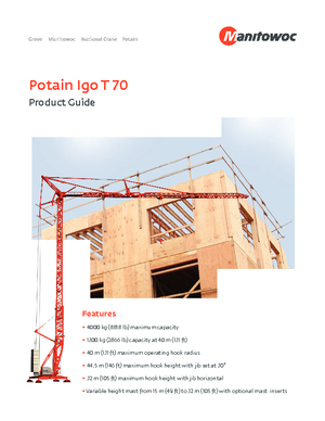 Věžové trolejové jeřáby se spodní otočí Potain IGO T 70