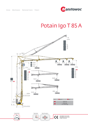 Věžové trolejové jeřáby se spodní otočí Potain IGO T 85 A
