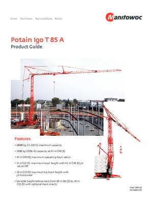 Věžové trolejové jeřáby se spodní otočí Potain IGO T 85