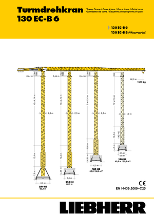 Věžové trolejové jeřáby s horní otočí Liebherr 130 EC-B 6