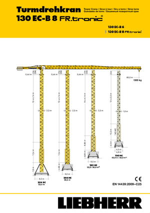 Věžové trolejové jeřáby s horní otočí Liebherr 130 EC-B 8 FR.tronic