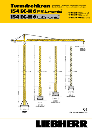 Věžové trolejové jeřáby s horní otočí Liebherr 154 EC-H 6 Litronic
