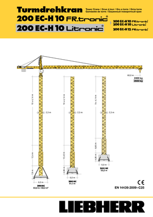 Věžové trolejové jeřáby s horní otočí Liebherr 200 EC-H 10 FR.tronic