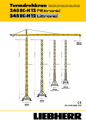 Věžové trolejové jeřáby s horní otočí Liebherr 245 EC-H 12 Litronic