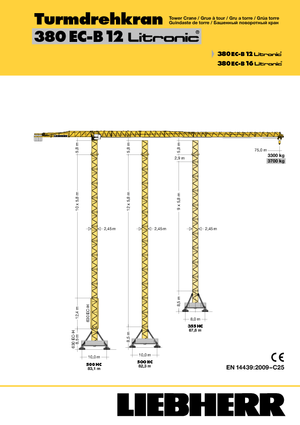 Věžové trolejové jeřáby s horní otočí Liebherr 380 EC-B 12 Litronic