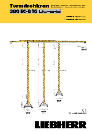 Věžové trolejové jeřáby s horní otočí Liebherr 380 EC-B 16 Litronic