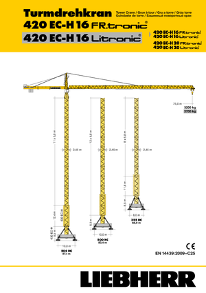 Věžové trolejové jeřáby s horní otočí Liebherr 420 EC-H 16