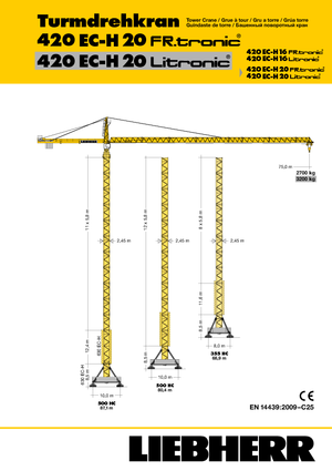 Věžové trolejové jeřáby s horní otočí Liebherr 420 EC-H 20