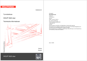 Věžové trolejové jeřáby s horní otočí Wolffkran 5020.8 clear