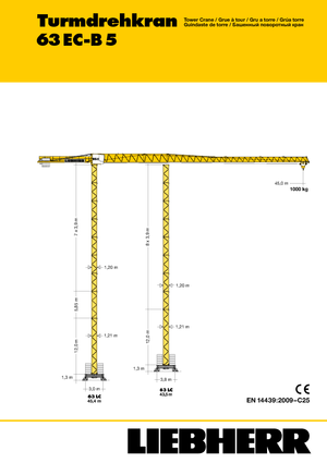Věžové trolejové jeřáby s horní otočí Liebherr 63 EC-B 5