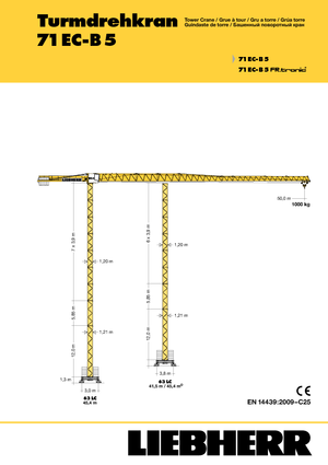 Věžové trolejové jeřáby s horní otočí Liebherr 71 EC-B