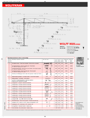 Věžové trolejové jeřáby s horní otočí Wolffkran 9025 cross