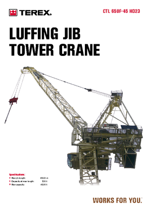 Věžové trolejové jeřáby s horní otočí Terex Comedil (Zeppelin) CTL 650 F 45