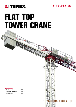 Věžové trolejové jeřáby s horní otočí Terex Comedil (Zeppelin) CTT 61 A 2,5