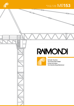 Věžové trolejové jeřáby s horní otočí Raimondi MR 153-A