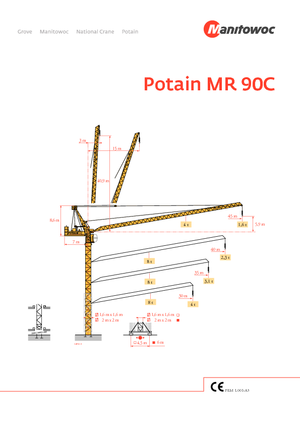 Věžové trolejové jeřáby s horní otočí Potain MR 160 C