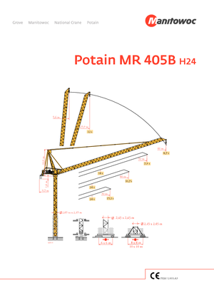Věžové trolejové jeřáby s horní otočí Potain MR 405 B 24