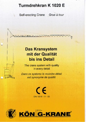 Věžové trolejové jeřáby se spodní otočí König K 1020 E (2,4)