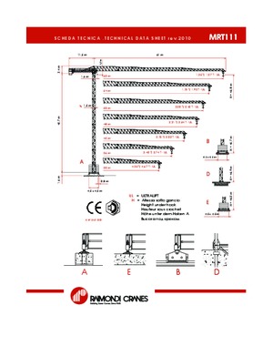 Věžové trolejové jeřáby s horní otočí Raimondi MRT 111