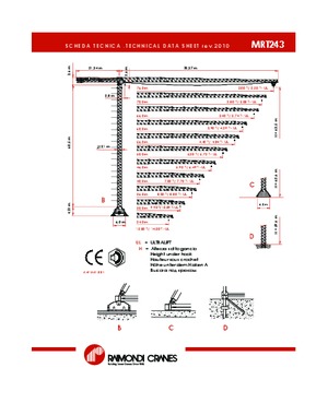 Věžové trolejové jeřáby s horní otočí Raimondi MRT 243