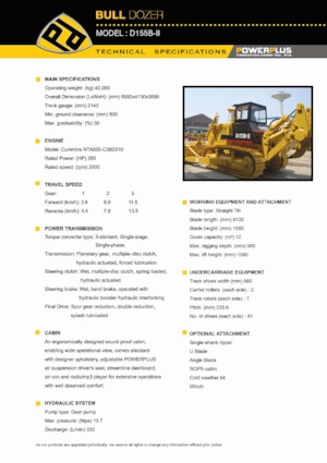 Pásové buldozery PowerPlus D155B-II
