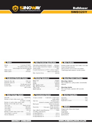 Pásové buldozery Sinoway SWD320Y