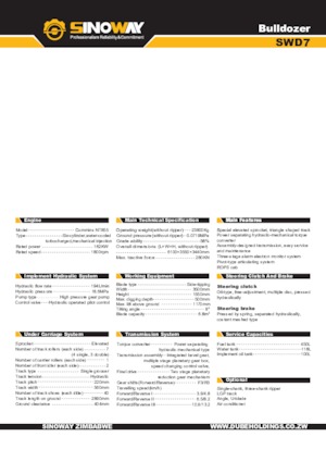 Pásové buldozery Sinoway SWD7