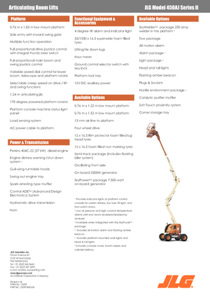 Kolové kloubové pracovní plošiny JLG 450 AJ Serie II