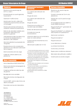 Pásové teleskopické pracovní plošiny JLG 600SC