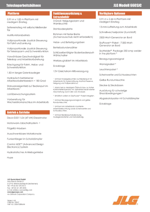 Pásové teleskopické pracovní plošiny JLG 660SJC