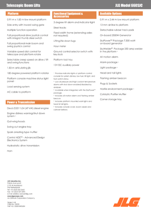 Pásové teleskopické pracovní plošiny JLG 660SJC