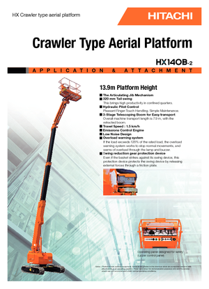 Pásové teleskopické pracovní plošiny Hitachi HX 140 B