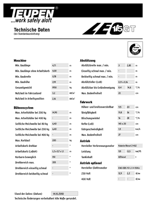Pásové kloubové pracovní plošiny TEUPEN Leo 15 GT