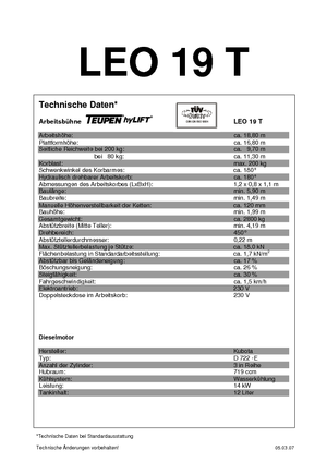 Pásové kloubové pracovní plošiny TEUPEN Leo 19 T