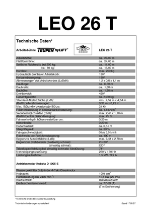 Pásové teleskopické pracovní plošiny TEUPEN Leo 26 T