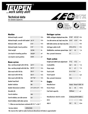 Pásové kloubové pracovní plošiny TEUPEN LEO40GTX