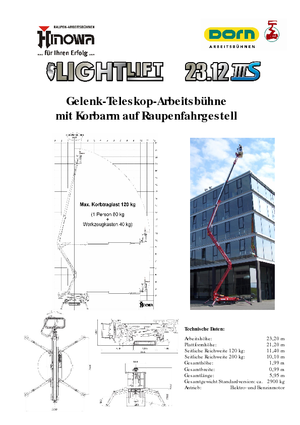 Pásové kloubové pracovní plošiny Hinowa Lightlift 23.12 VA IIIS