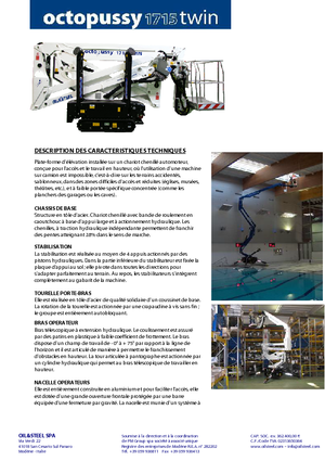 Pásové kloubové pracovní plošiny Oil & Steel Octopussy 1715 Twin