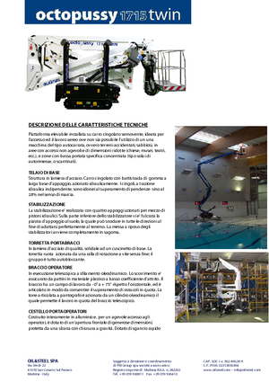 Pásové kloubové pracovní plošiny Oil & Steel Octopussy 1715 Twin