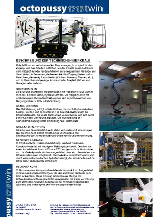 Pásové kloubové pracovní plošiny Oil & Steel Octopussy 1715 Twin