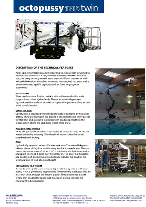 Pásové kloubové pracovní plošiny Oil & Steel Octopussy 1715 Twin