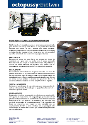 Pásové kloubové pracovní plošiny Oil & Steel Octopussy 1715 Twin