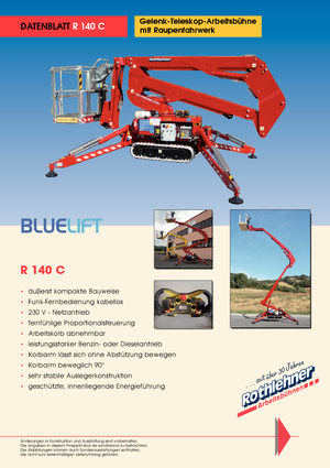 Pásové teleskopické pracovní plošiny Bluelift - Rothlehner R 140 C