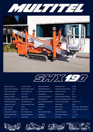 Pásové kloubové pracovní plošiny Multitel SHX 190