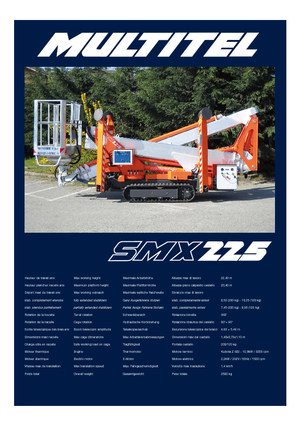 Pásové kloubové pracovní plošiny Multitel SMX 225