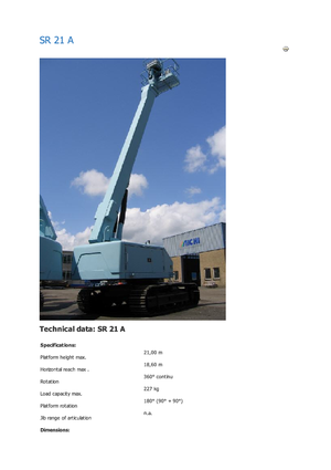 Pásové teleskopické pracovní plošiny Aichi SR21A